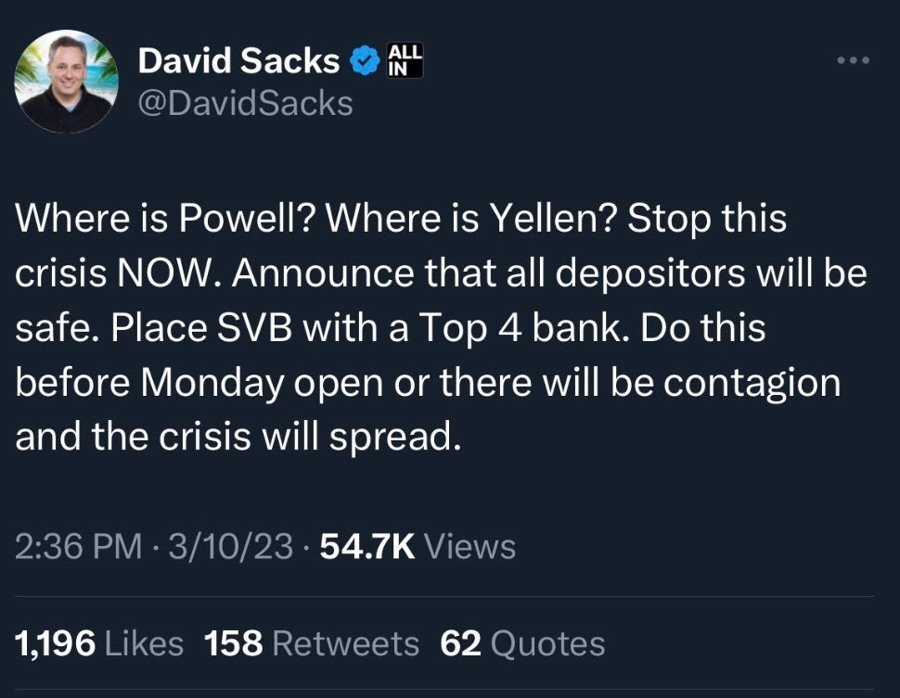 The case for the Federal Reserve and US Treasury not to intervene in the run on the banks