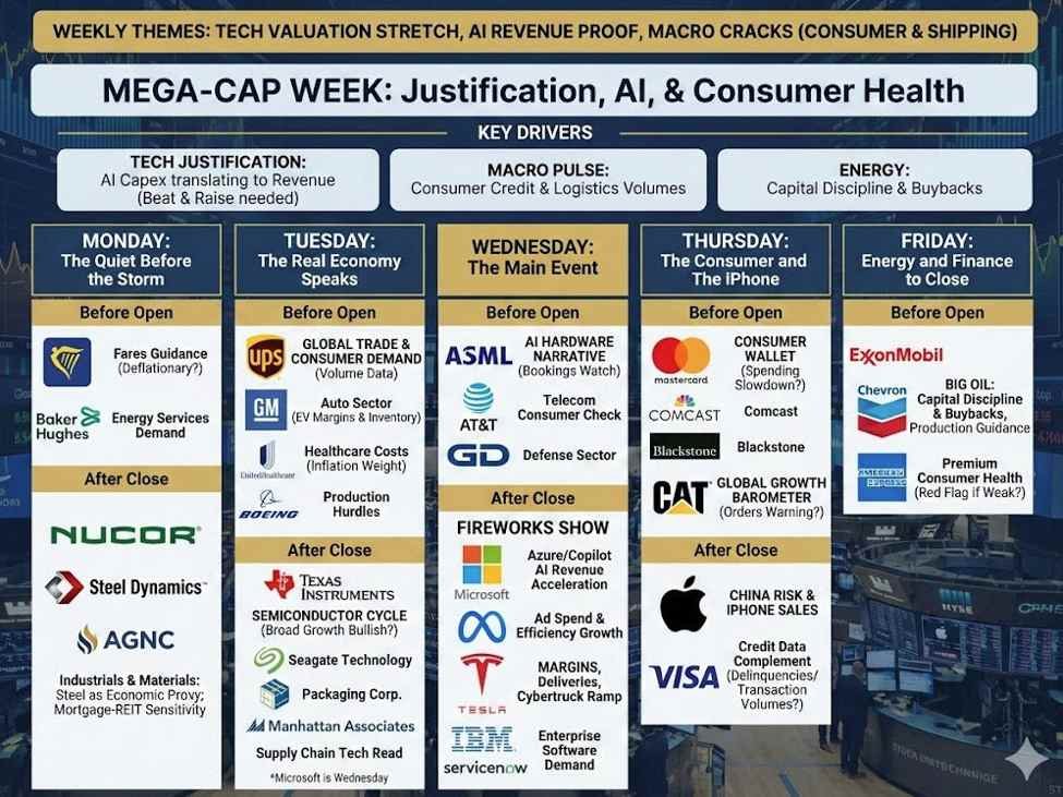 The week ahead: Earnings season shifts into maximum overdrive