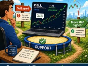 Should you sell DELL stock or move your stop higher? Practical lesson in trade management