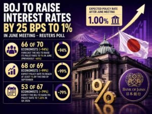 BOJ to raise interest rates to 1% in June meeting – poll