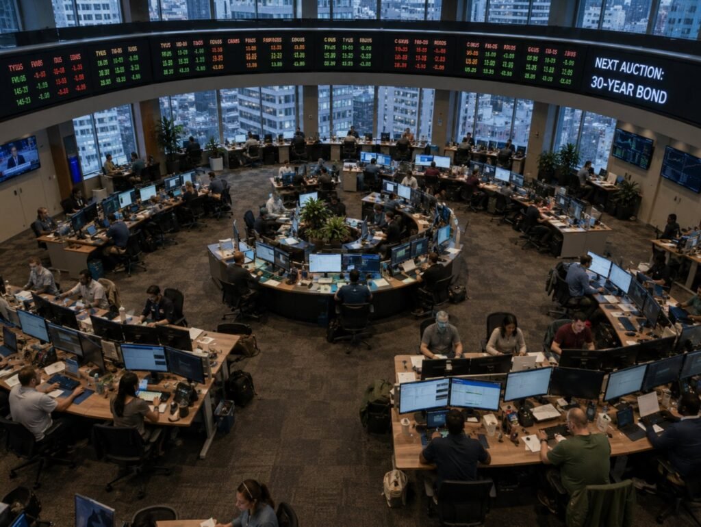 US treasury sells 30 year bonds at a high yield of 5.216%