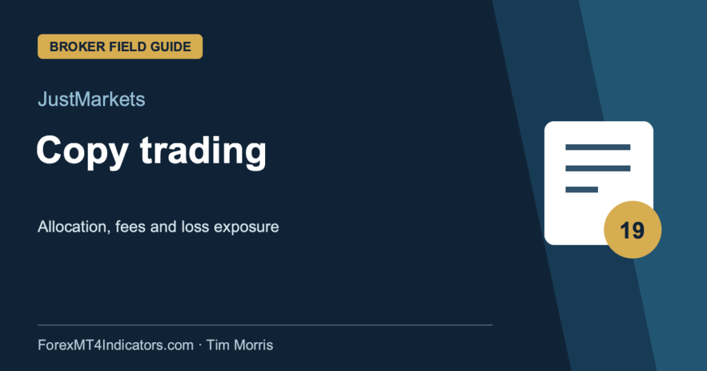 JustMarkets Copy Trading: Minimums, Fees and Exits